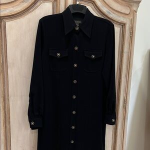Banana Republic Black Button-Up Shirt Dress